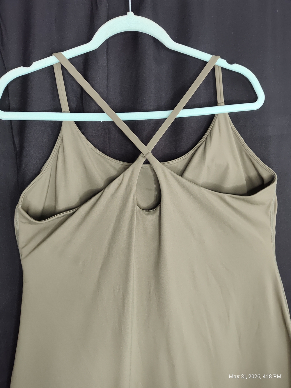 HALARA XL Built-in Bra N Shorts W/ Pickets Olive Cross Mini Tennis Dress - Picture 6 of 15